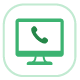 icono decorativo llamada online